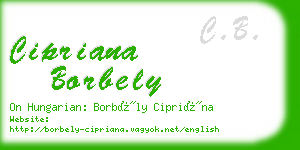 cipriana borbely business card